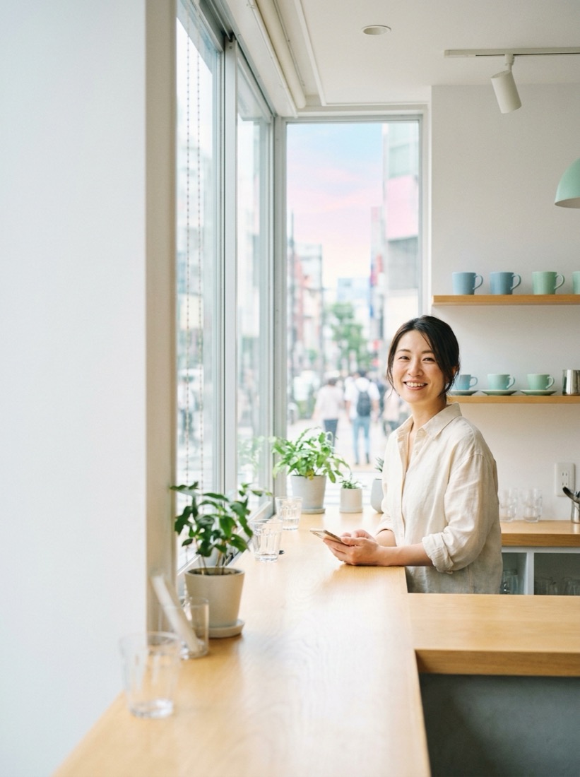 お店の相談をする女性オーナー